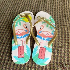 Kate Spade Gold and Pink Sandals with Playful Design